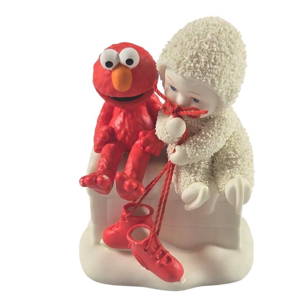 Snowbabies Let's Go Skating Elmo Figurine Dept 56 Sesame Street 2008 #801955